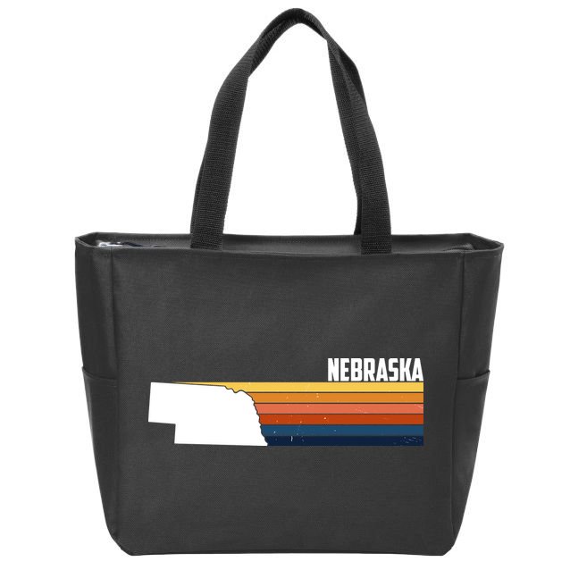 Nebraska Retro United States Zip Tote Bag