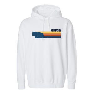 Nebraska Retro United States Garment-Dyed Fleece Hoodie