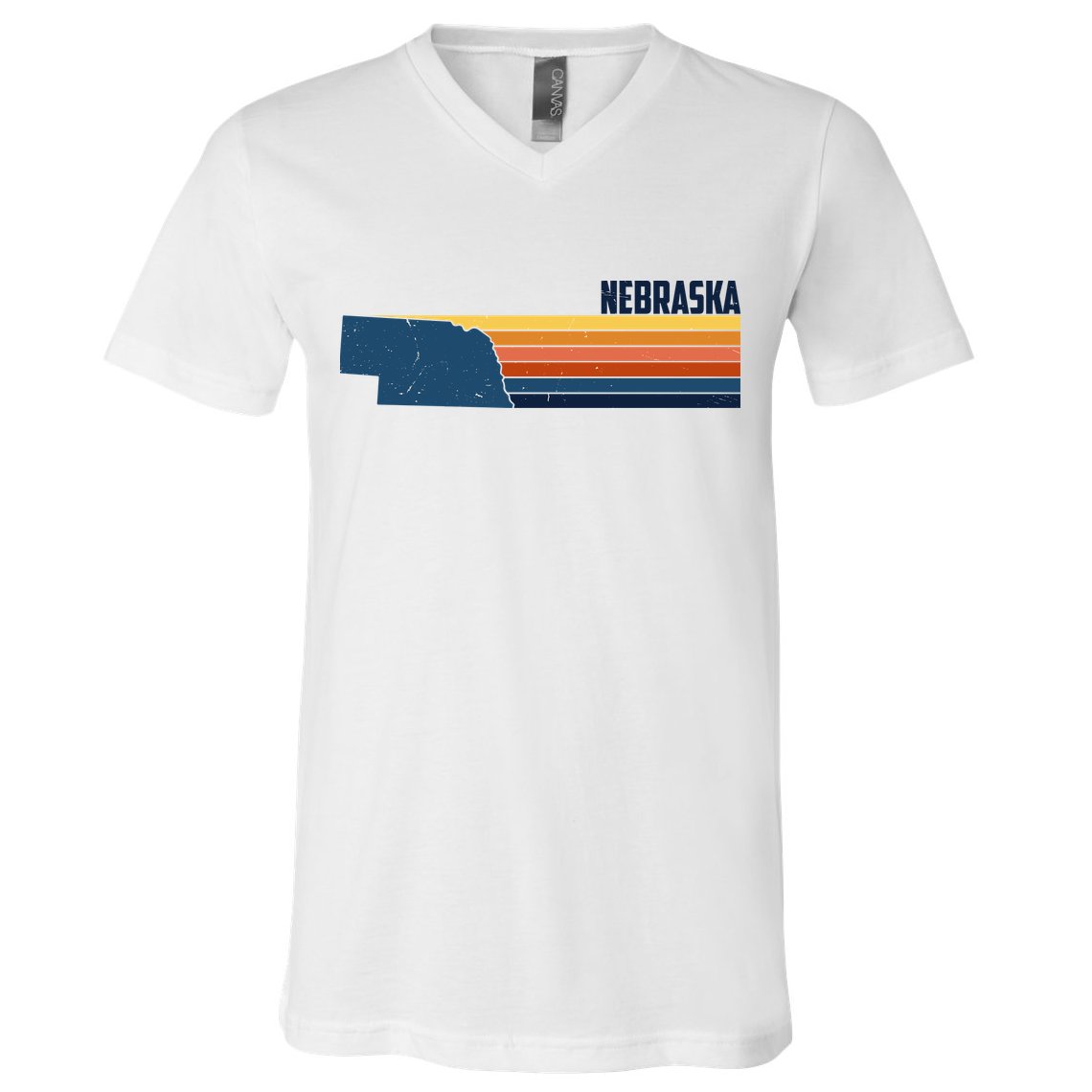 Nebraska Retro United States V-Neck T-Shirt
