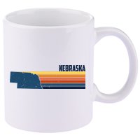 Nebraska Retro United States 11oz C Handle Ceramic Mug