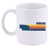 Nebraska Retro United States 11oz C Handle Ceramic Mug