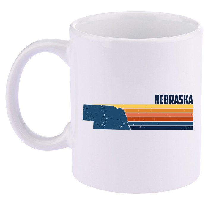 Nebraska Retro United States 11oz C Handle Ceramic Mug