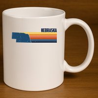 Nebraska Retro United States 11oz C Handle Ceramic Mug