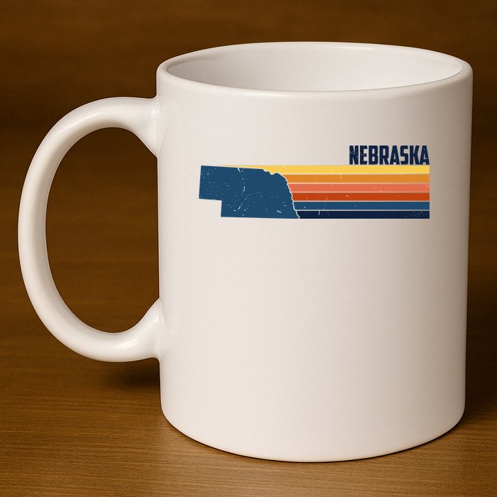 Nebraska Retro United States 11oz C Handle Ceramic Mug