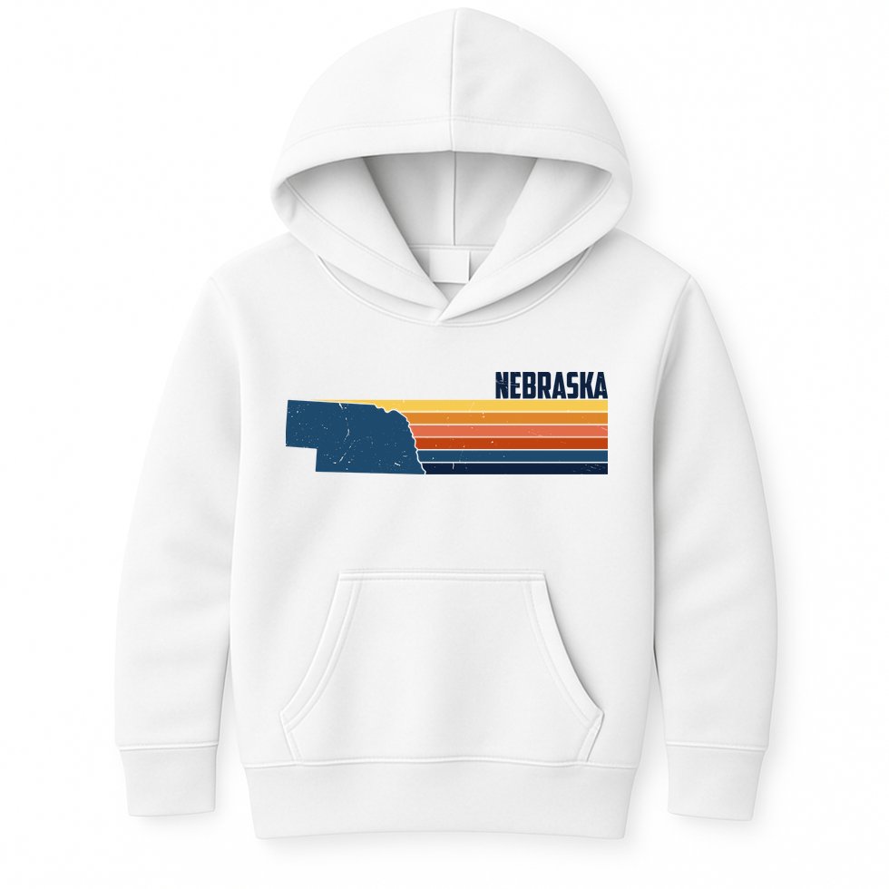 Nebraska Retro United States Kids Hoodie