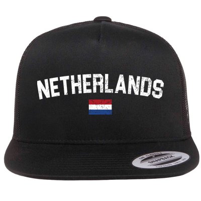 Netherlands Retro Vintage Flag Flatbill Hat