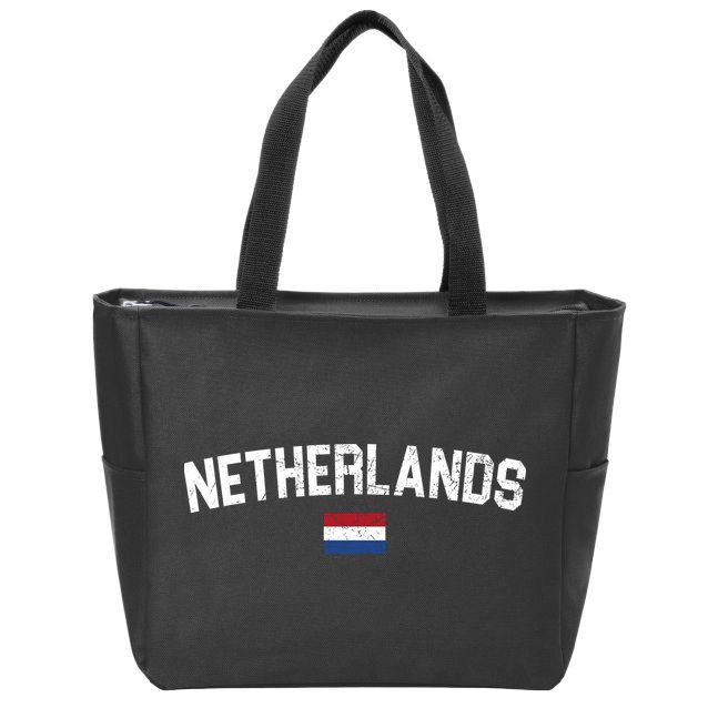 Netherlands Retro Vintage Flag Zip Tote Bag