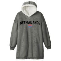 Netherlands Retro Vintage Flag Hooded Wearable Blanket