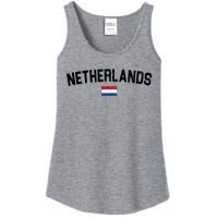 Netherlands Retro Vintage Flag Ladies Essential Tank