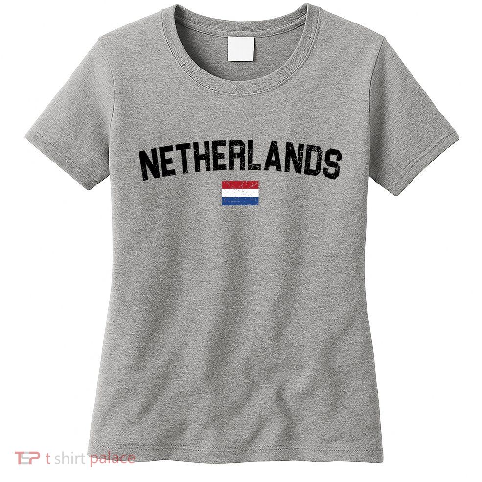 Netherlands Retro Vintage Flag Womens T-Shirt