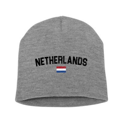 Netherlands Retro Vintage Flag Short Acrylic Beanie