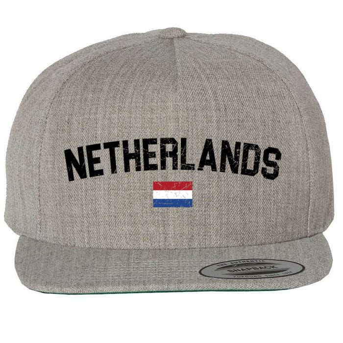 Netherlands Retro Vintage Flag Wool Snapback Cap