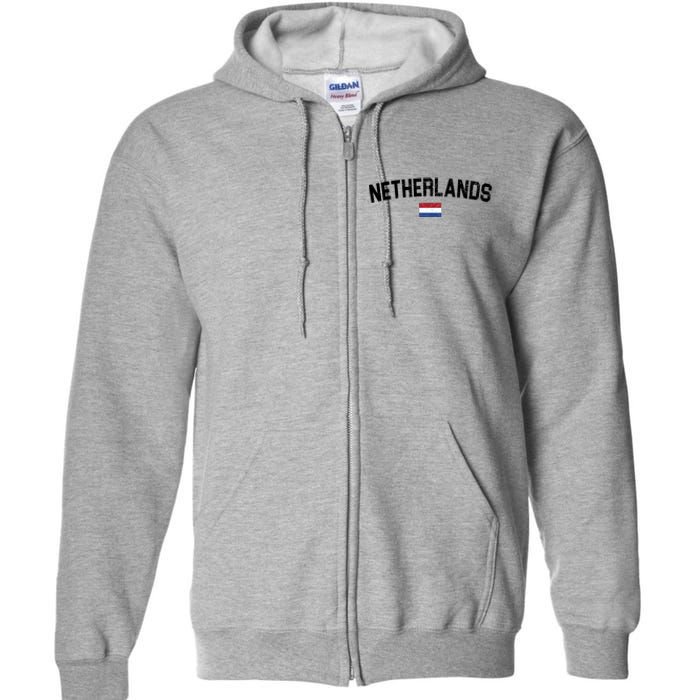 Netherlands Retro Vintage Flag Full Zip Hoodie