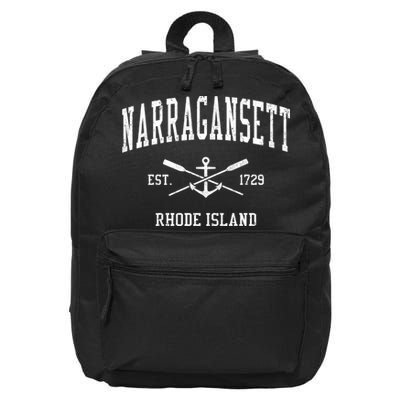 Narragansett Ri Vintage Crossed Oars And Boat Anchor Sports Gift 16 in Basic Backpack