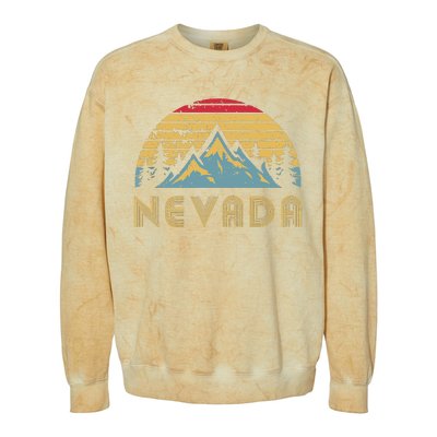 Nevada Retro Vintage Mountains Nature Hiking T Colorblast Crewneck Sweatshirt