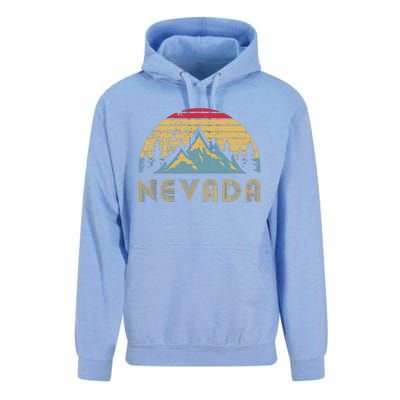 Nevada Retro Vintage Mountains Nature Hiking T Unisex Surf Hoodie