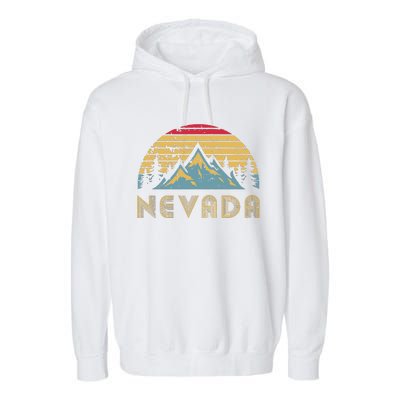 Nevada Retro Vintage Mountains Nature Hiking T Garment-Dyed Fleece Hoodie