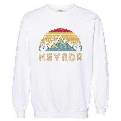 Nevada Retro Vintage Mountains Nature Hiking T Garment-Dyed Sweatshirt