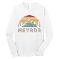 Nevada Retro Vintage Mountains Nature Hiking T Long Sleeve Shirt