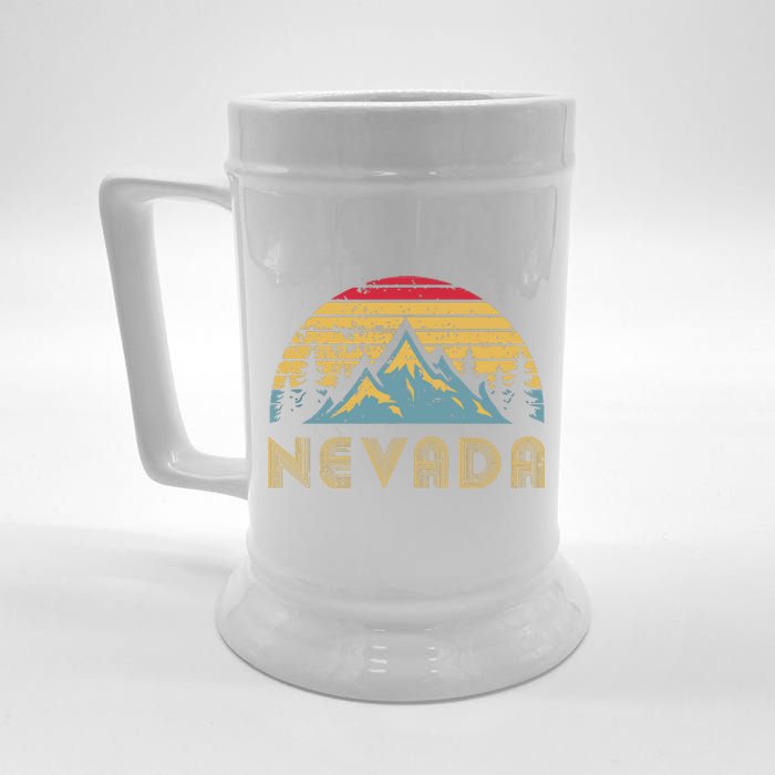 Nevada Retro Vintage Mountains Nature Hiking T Beer Stein