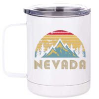 Nevada Retro Vintage Mountains Nature Hiking T 12 oz Stainless Steel Tumbler Cup