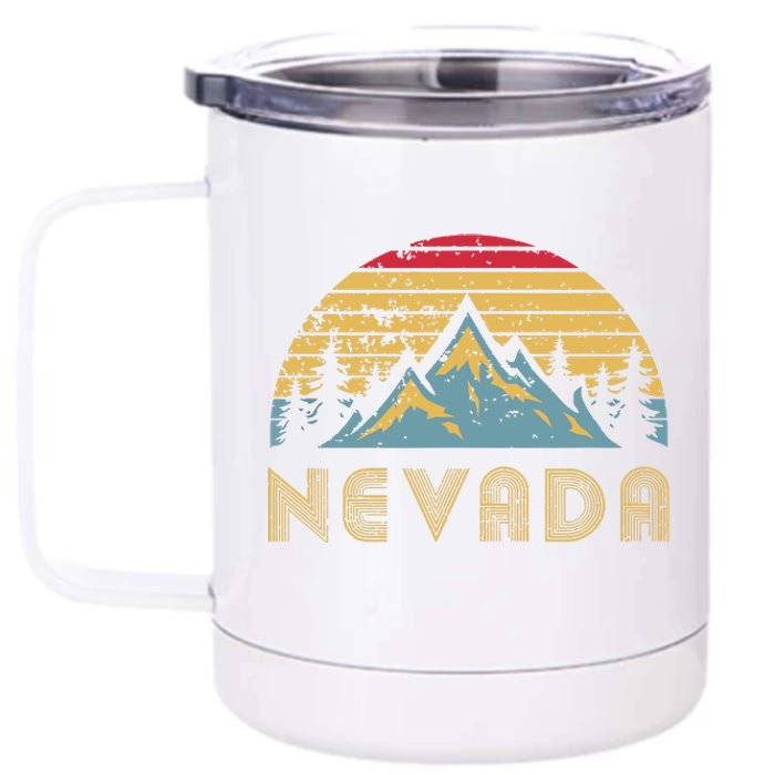 Nevada Retro Vintage Mountains Nature Hiking T 12 oz Stainless Steel Tumbler Cup