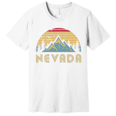 Nevada Retro Vintage Mountains Nature Hiking T Premium T-Shirt