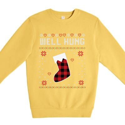 Nice Rack Well Hung Ugly Sweater Fun Couples Christmas Premium Crewneck Sweatshirt