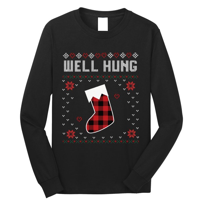 Nice Rack Well Hung Ugly Sweater Fun Couples Christmas Long Sleeve Shirt