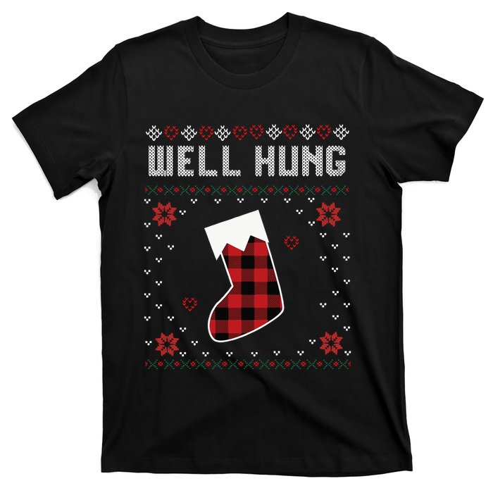 Nice Rack Well Hung Ugly Sweater Fun Couples Christmas T-Shirt