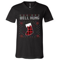 Nice Rack Well Hung Ugly Sweater Fun Couples Christmas V-Neck T-Shirt