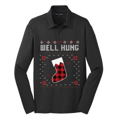 Nice Rack Well Hung Ugly Sweater Fun Couples Christmas Silk Touch Performance Long Sleeve Polo