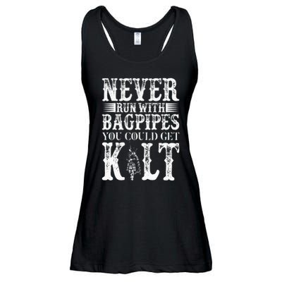 Never Run With Bagpipes You Could Kilt Bagpipe Players Ladies Essential Flowy Tank