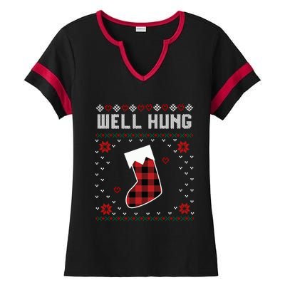 Nice Rack Well Hung Ugly Sweater Fun Couples Christmas Gift Ladies Halftime Notch Neck Tee