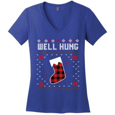 Nice Rack Well Hung Ugly Sweater Fun Couples Christmas Gift Women's V-Neck T-Shirt