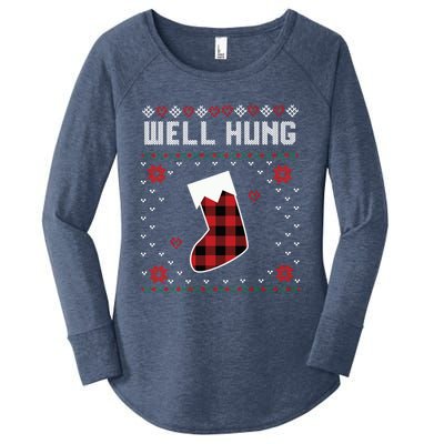 Nice Rack Well Hung Ugly Sweater Fun Couples Christmas Gift Women's Perfect Tri Tunic Long Sleeve Shirt