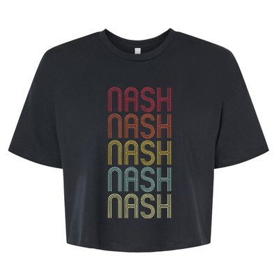 Nash Retro Wordmark Pattern Vintage Personalized 70s Bella+Canvas Jersey Crop Tee