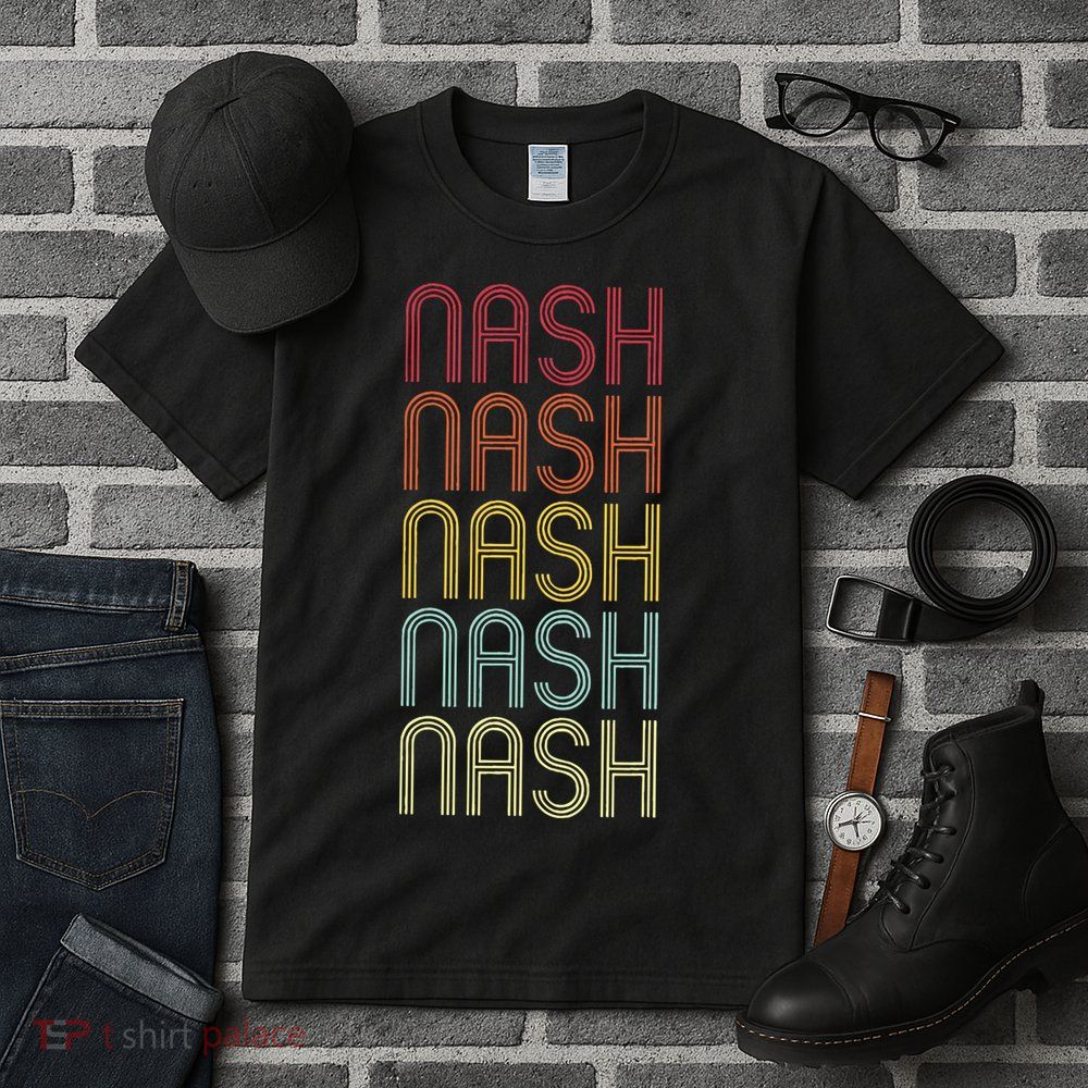 Nash Retro Wordmark Pattern Vintage Personalized 70s Tall T-Shirt
