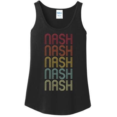 Nash Retro Wordmark Pattern Vintage Personalized 70s Ladies Essential Tank