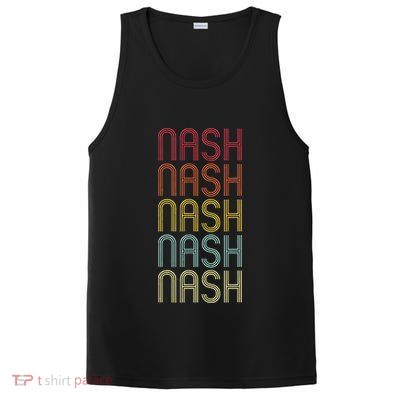 Nash Retro Wordmark Pattern Vintage Personalized 70s PosiCharge Competitor Tank
