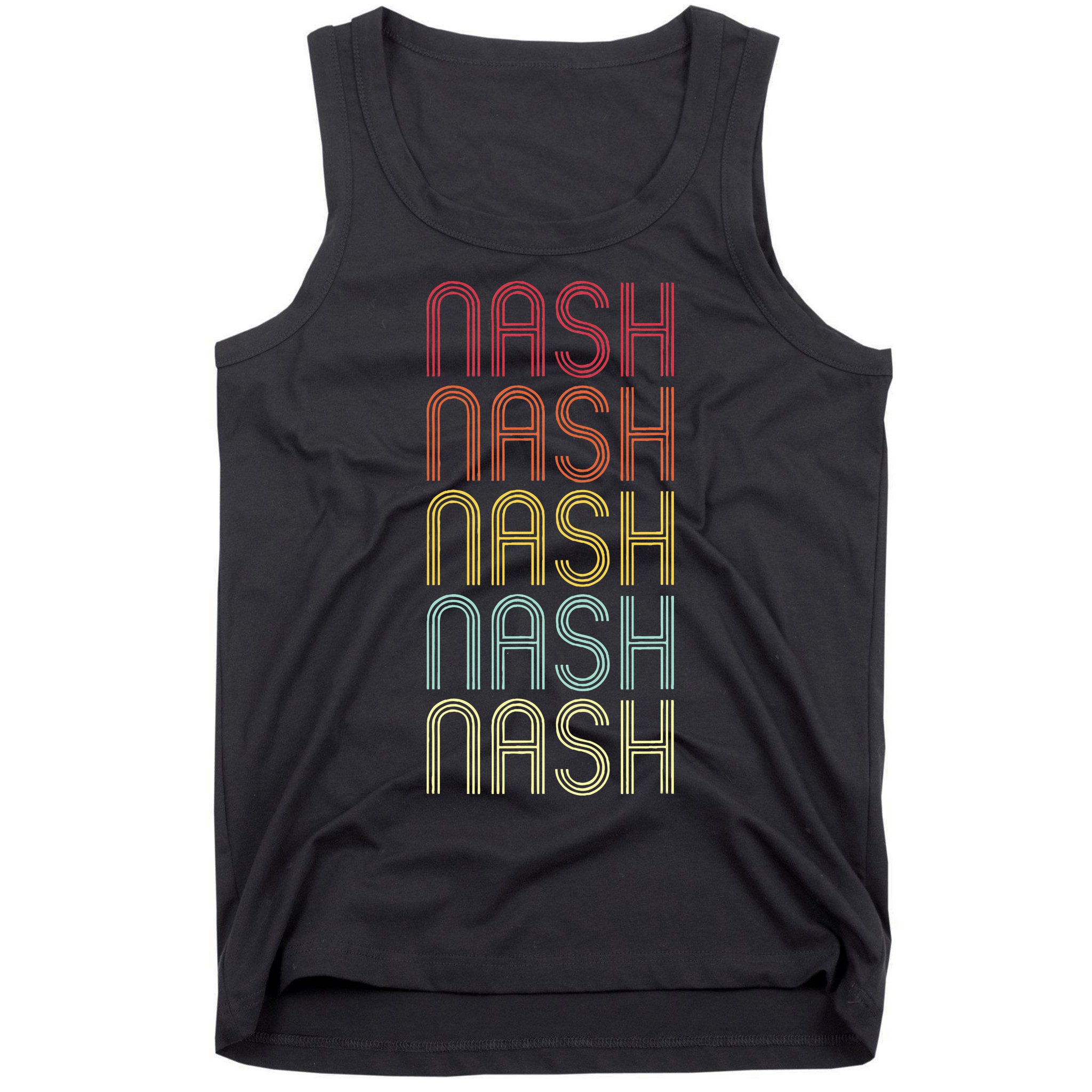 Nash Retro Wordmark Pattern Vintage Personalized 70s Tank Top