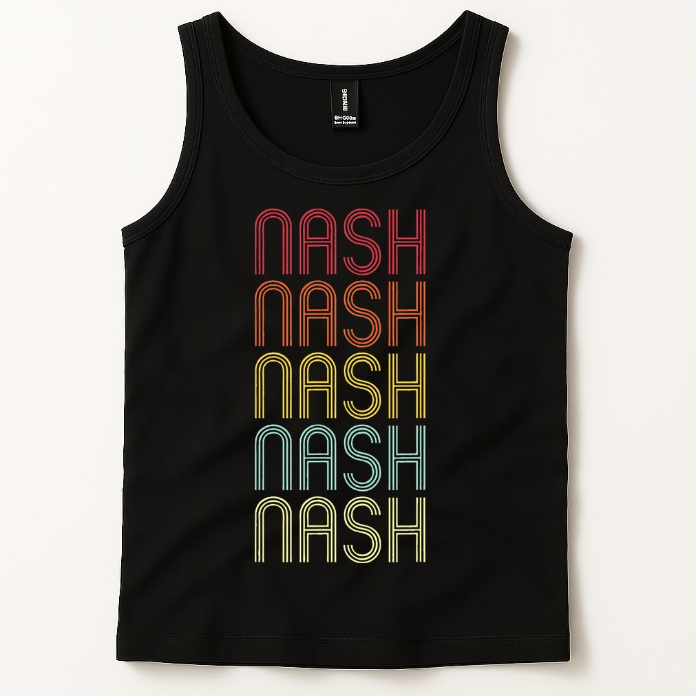 Nash Retro Wordmark Pattern Vintage Personalized 70s Tank Top