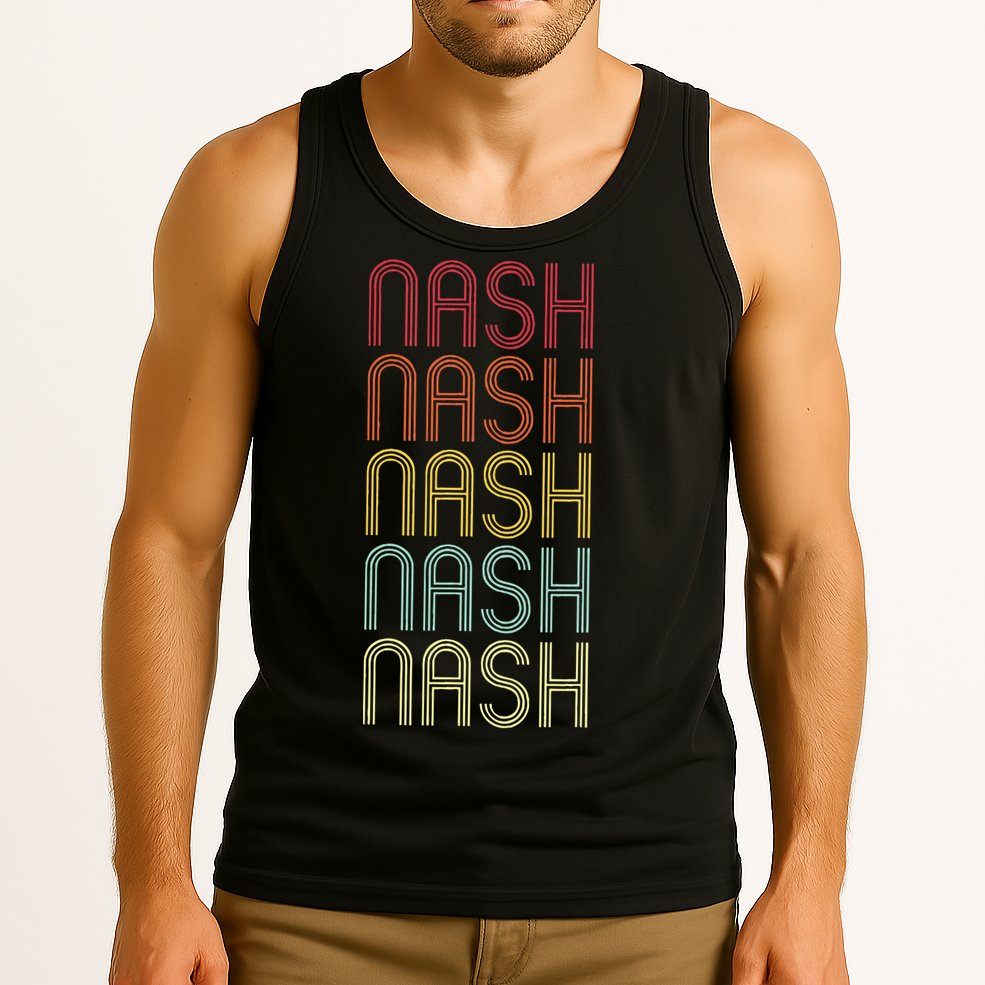 Nash Retro Wordmark Pattern Vintage Personalized 70s Tank Top