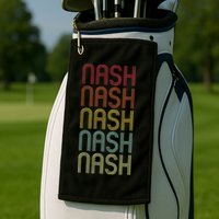 Nash Retro Wordmark Pattern Vintage Personalized 70s Golf Towel