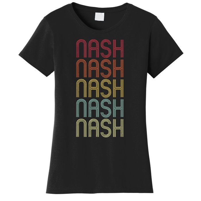 Nash Retro Wordmark Pattern Vintage Personalized 70s Women's T-Shirt