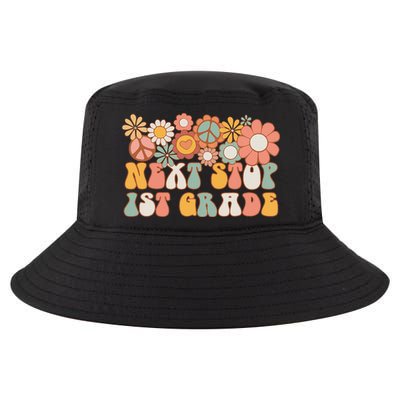 Next Stop 1st Grade Hello School Groovy Back To School Cool Comfort Performance Bucket Hat