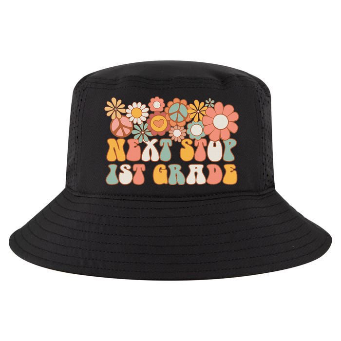 Next Stop 1st Grade Hello School Groovy Back To School Cool Comfort Performance Bucket Hat