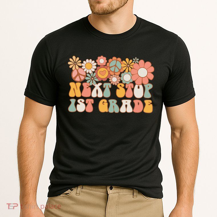 Next Stop 1st Grade Hello School Groovy Back To School Performance Shirt