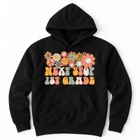 Next Stop 1st Grade Hello School Groovy Back To School Hoodie