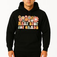 Next Stop 1st Grade Hello School Groovy Back To School Hoodie